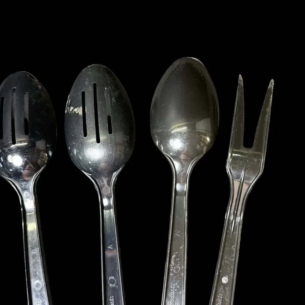 Vintage Tailor Made Black Plastic Kitchen Serving Utensil‎ Set Lot Of 6